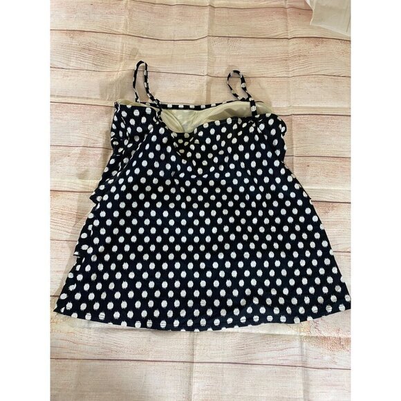 Swim By Cacique Women's Plus Size Polka Dot Tankini Top - 28 - Picture 6 of 9